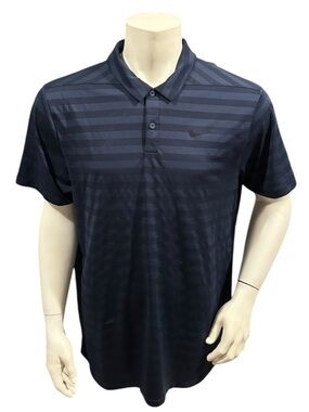 Nike Golf Men’s Polo Shirt Striped Blue Short Sleeve XL